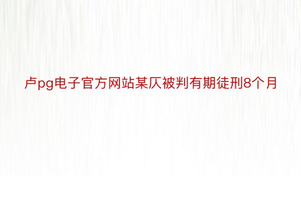 卢pg电子官方网站某仄被判有期徒刑8个月